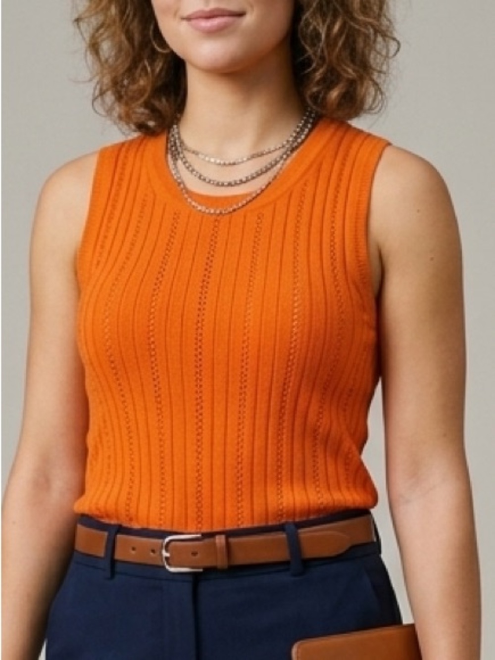 *NEW Me + Em Lace Hole Rib Top Size Medium